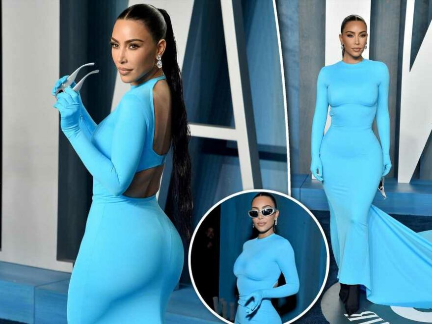 Kim Kardashian sizzles in skintight dress at Oscars 2022 afterparty ...